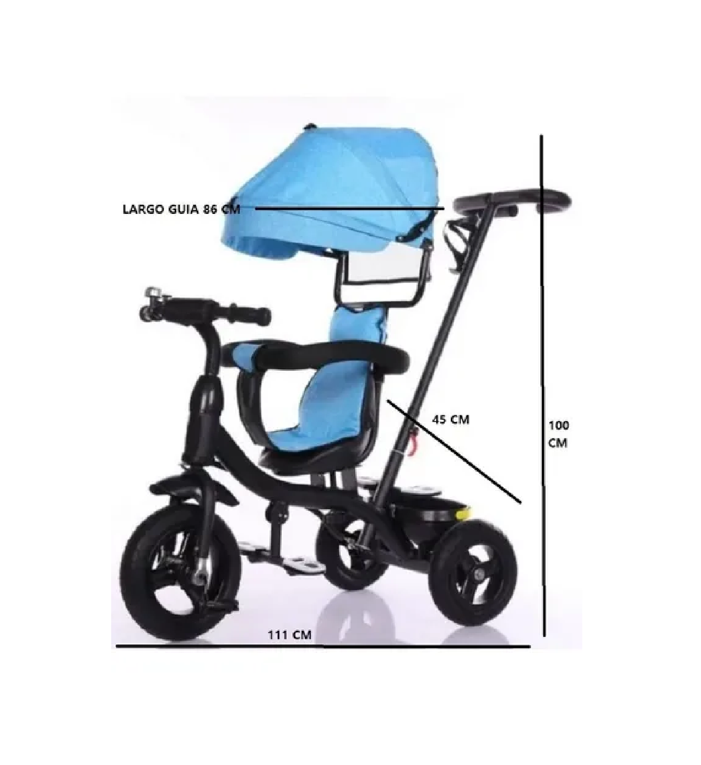 Triciclo Paseador Con Guía Bebe 6041