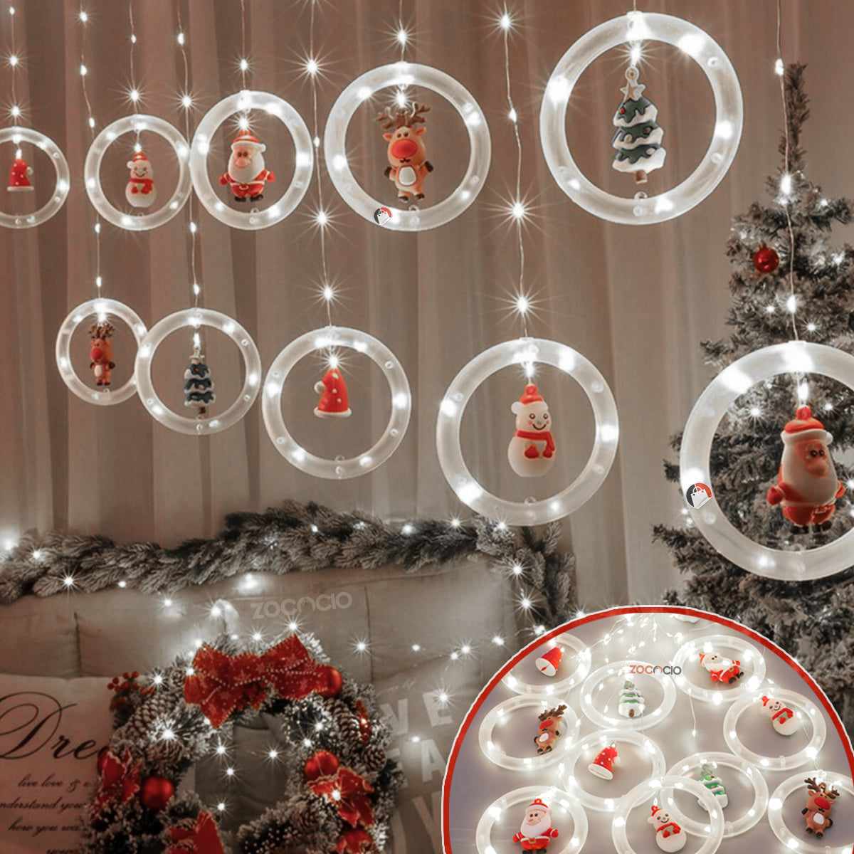 Hermosa luces de decoración navideña,🤩🎄🎁
