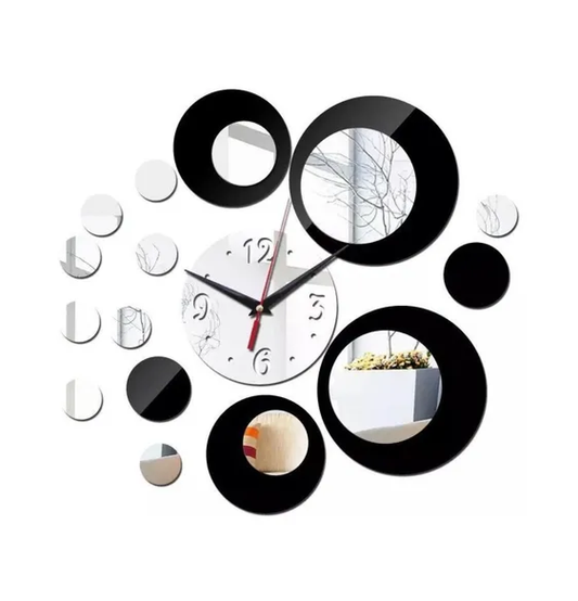 Reloj De Pared Espejo 3d Circulo
