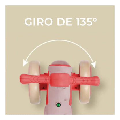 Triciclo andador rotación 135°