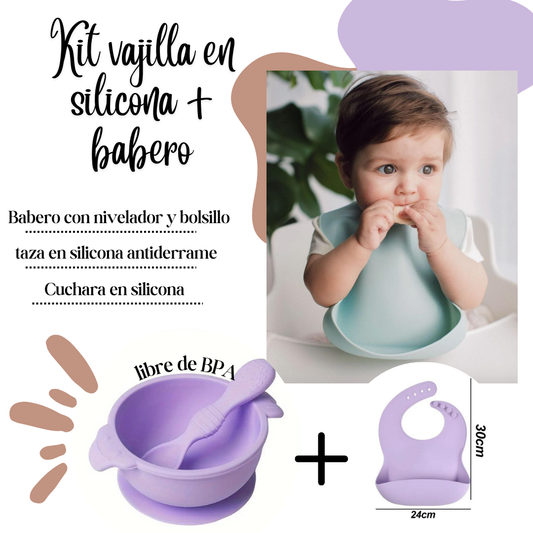 Kit vajilla en silicona + babero